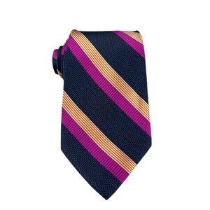 Express Men’s Necktie Italian Silk 3.5" x 58" Multicolor Striped Made in USA